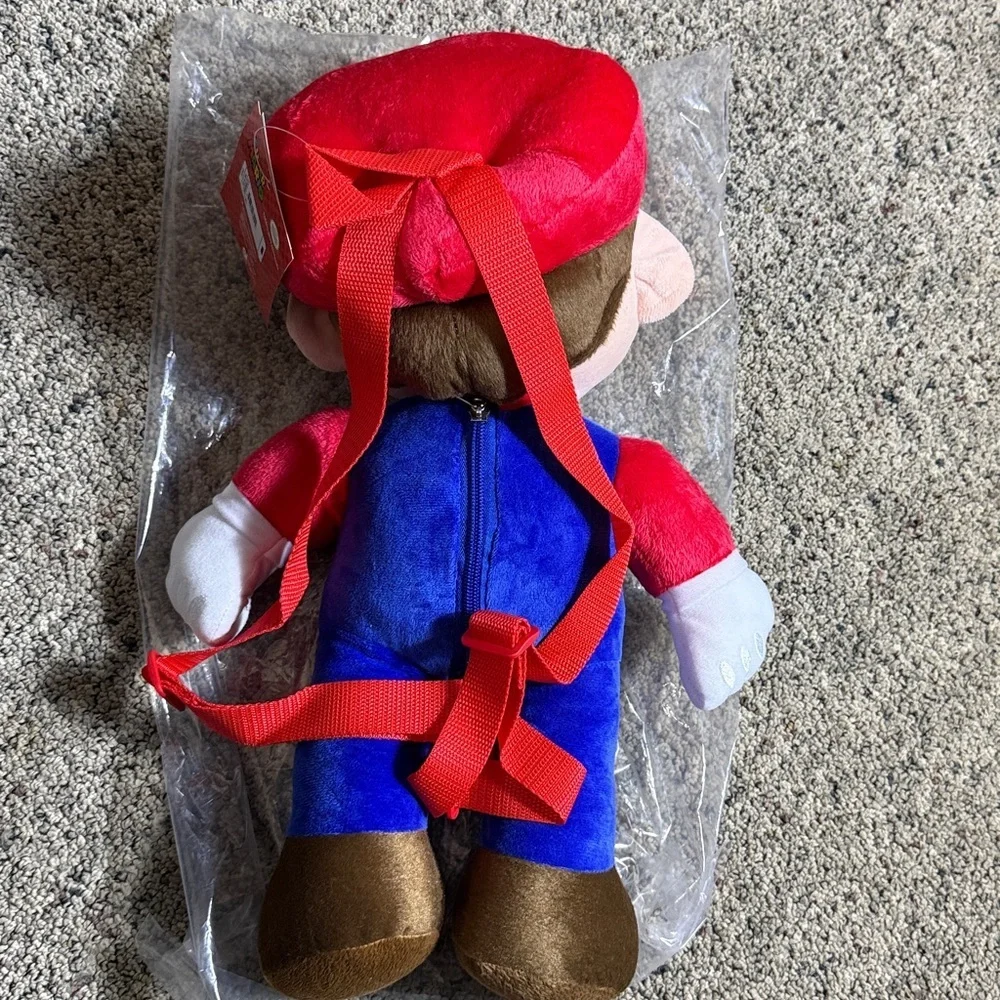 Nintendo Super Mario Plush Backpack Back Pack - Red & Blue 19” NWT